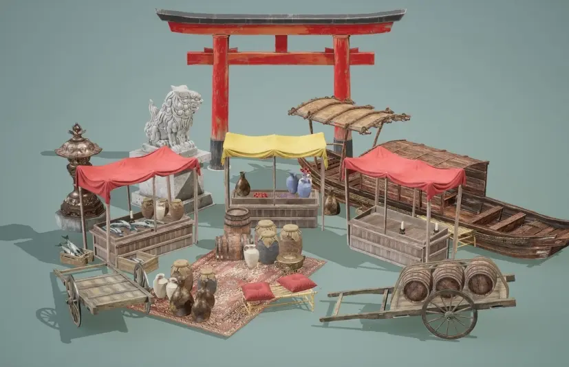 日本封建时代外景道具 第一卷 Feudal Japan Exterior Props Vol1