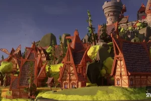 风格化海岛城堡场景 – Stylized Island Castle Environment ( Stylized Island Castle Land Isle Isle 3D )