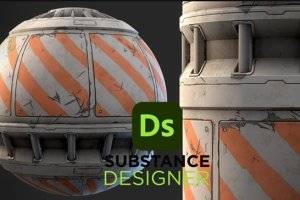 Stylized Sci-Fi屏障墙材质教程 Substance 3D Designer资源