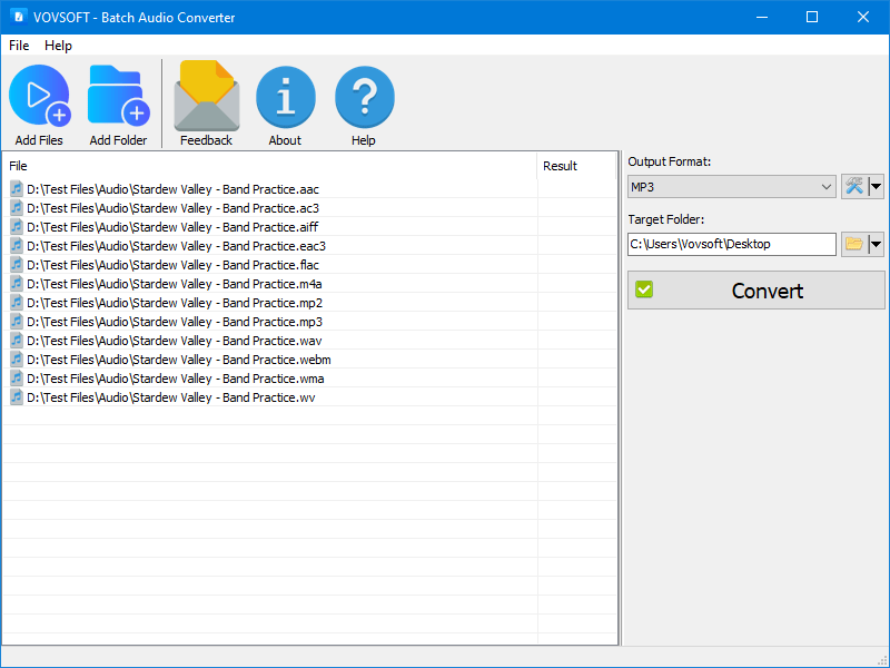 VovSoft Batch Audio Converter 2.0