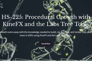 Houdini School HS-225：KineFX与Labs Tree Tools程序化树木生长动画教学