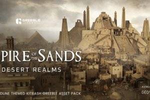Superhive – Empire Of The Sands – Desert Structures Kitbash Greeble Assets