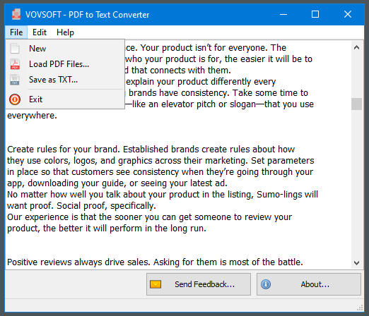 VovSoft PDF to Text Converter 1.5