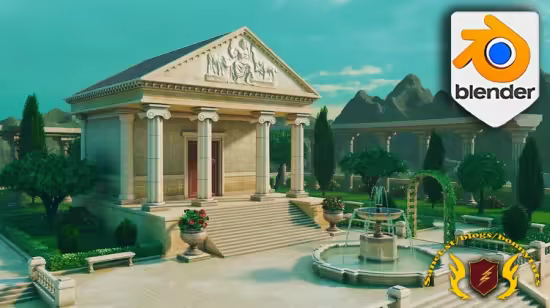 Stylized Blender 3D Environment: Greek Temple Workshop