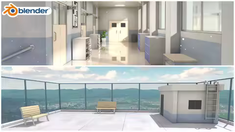 Blender动漫场景制作教程：打造两幅风格化3D场景