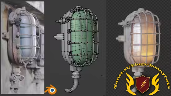 Blender初学者教程：老台灯建模与纹理技巧实战