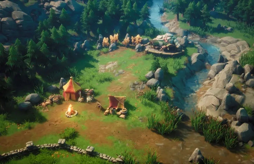 自上而下的奇幻森林 - 风格化森林即时战略环境 Top Down Fantasy Forest - Stylized Forest RTS Environment