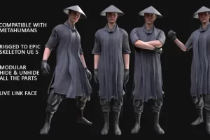 男性战士 – 模块化 – 绑定 Man Warrior – Modular – Rigged