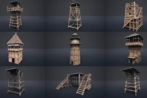 中世纪瞭望塔与平台 – 版本1 Medieval Watchtowers and Platforms – v1
