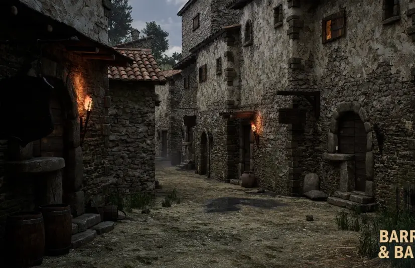 中世纪意大利村庄环境 Medieval Italian Village Environment