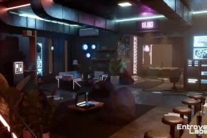 赛博朋克风格公寓室内环境 Cyberpunk Apartment Interior Environment