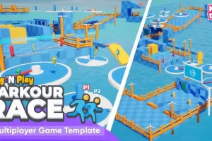 跑酷竞速 – 多人联机蓝图游戏模板 Parkour Race – Multiplayer Blueprint Game Template – Platformer – By Kekdot
