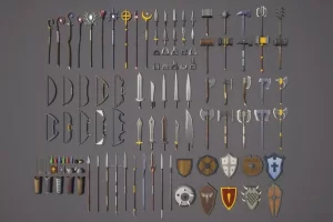 低多边形角色扮演游戏奇幻武器 Low Poly RPG Fantasy Weapons