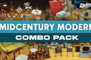 世纪中期家具与道具 – 组合道具套装 Mid-century Furniture and Props – COMBO Prop Pack (VOL 1-6)