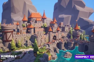 迷你多边形系列 – 神话城堡（风格化低多边形场景） – Minipoly Series – Mythic Castle ( Stylized Lowpoly Environment )