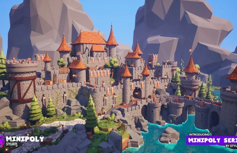 迷你多边形系列 - 神话城堡(风格化低多边形场景) - Minipoly Series - Mythic Castle ( Stylized Lowpoly Environment )
