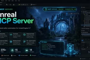 Unreal MCP 服务器 Unreal MCP Server — 370+ AI Tools for UE5 Editor Automation via MCP