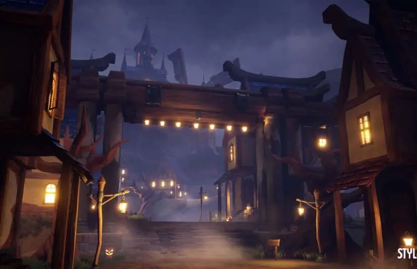 风格化魔法鬼村 - Stylized Magical Haunted Village ( Magic Haunted Haunted Village Stylized City )