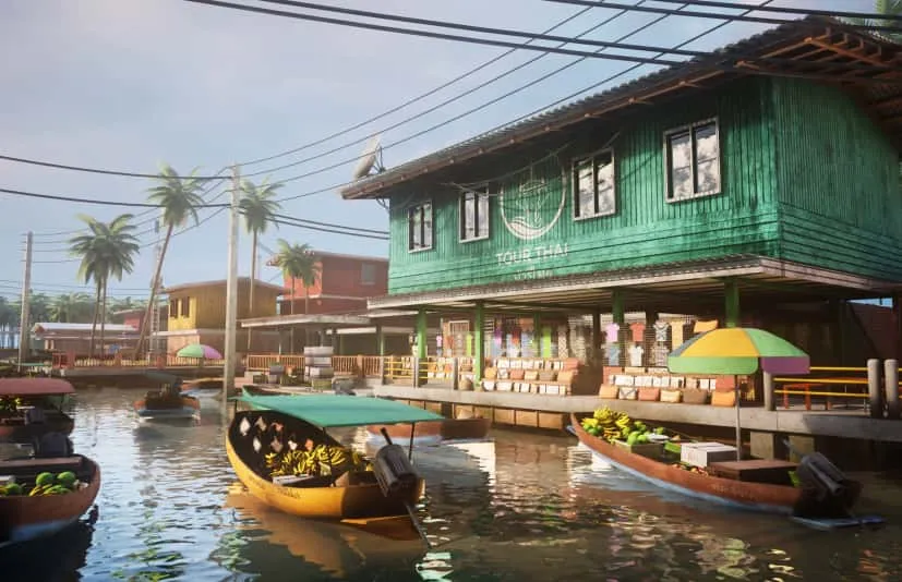 东南亚泰国水上市场 - Thai Floating market South east Asia