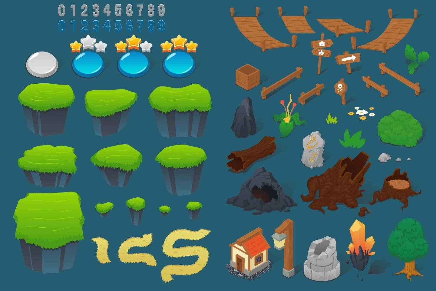 Level Map 2D Game Backgrounds