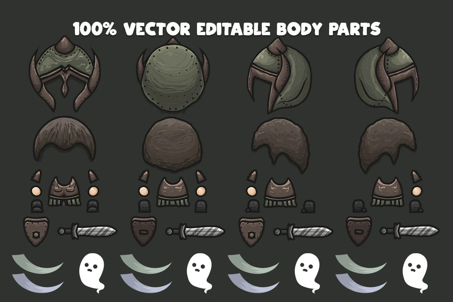 Warrior 4-direction Character Sprites