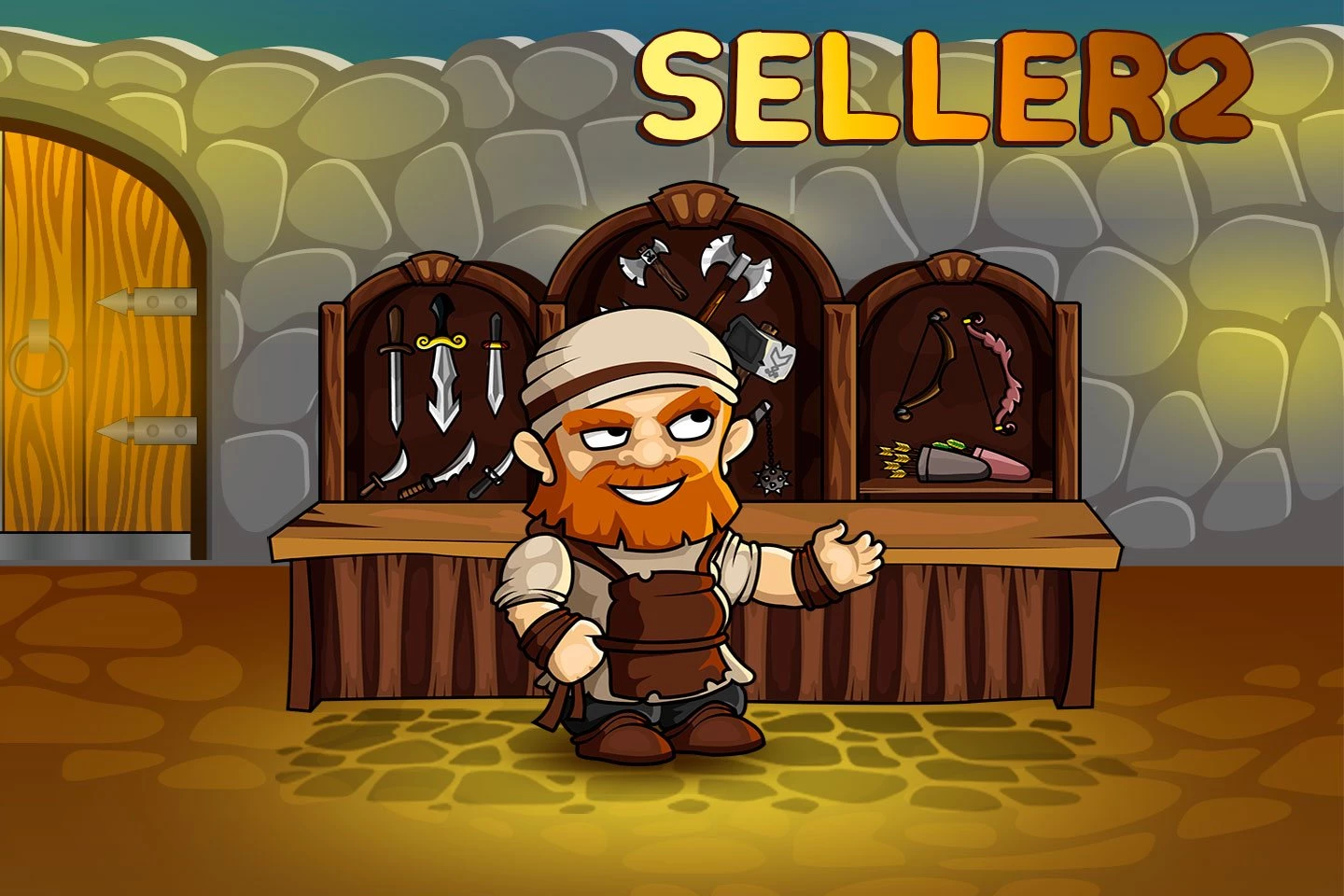 2D Fantasy Seller Character Sprite