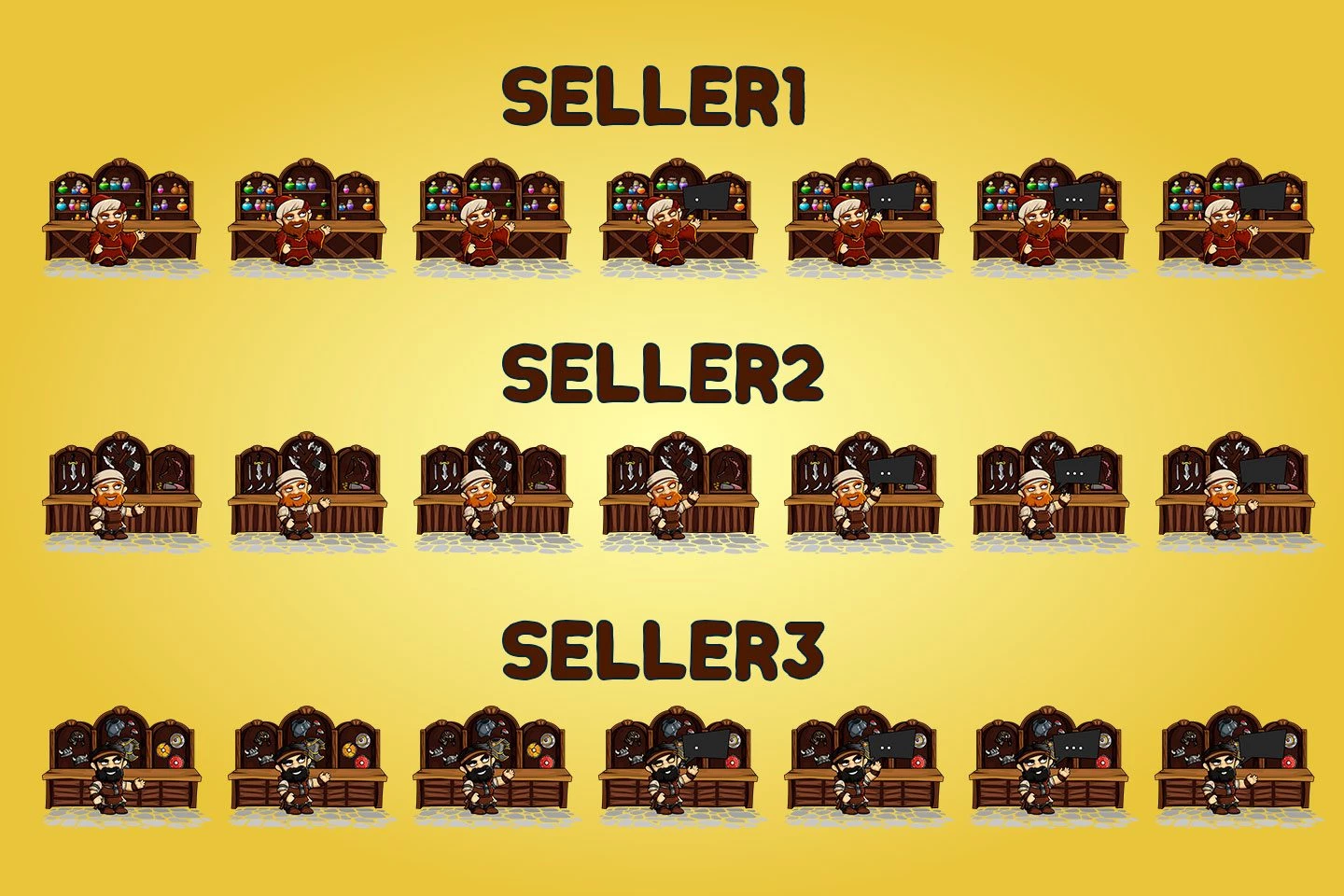 2D Fantasy Seller Character Sprite
