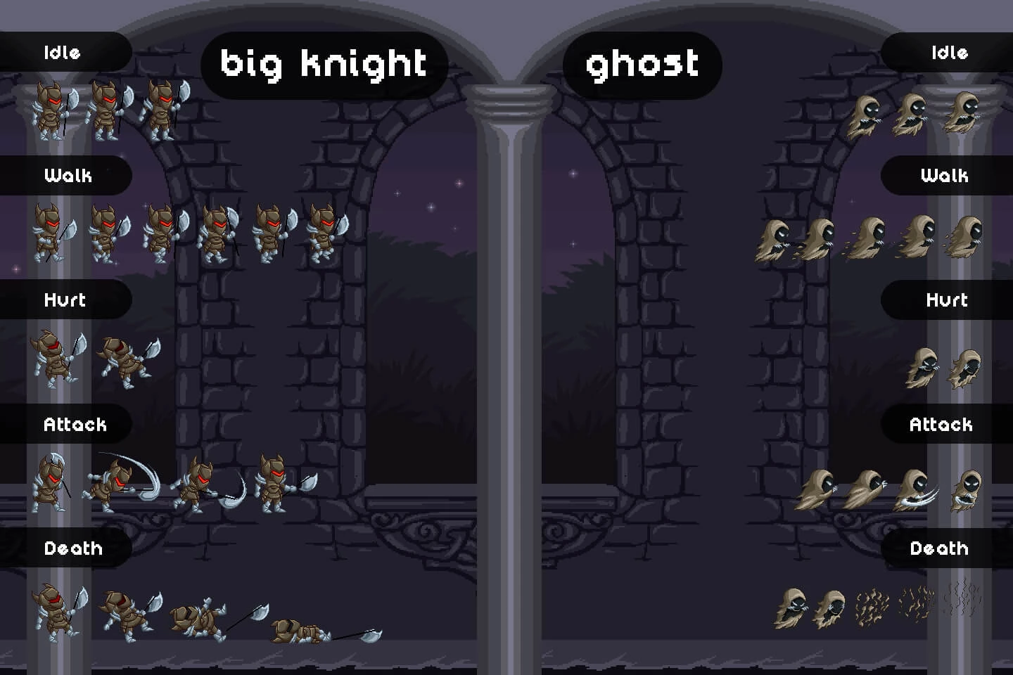 2D Pixel Art Evil Monster Sprites