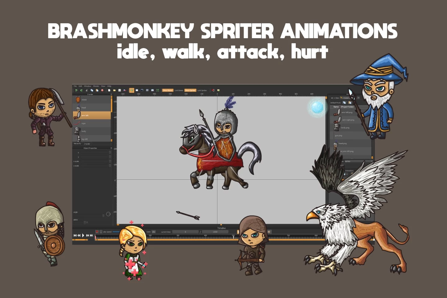 2D Fantasy People Warrior Character Sprites