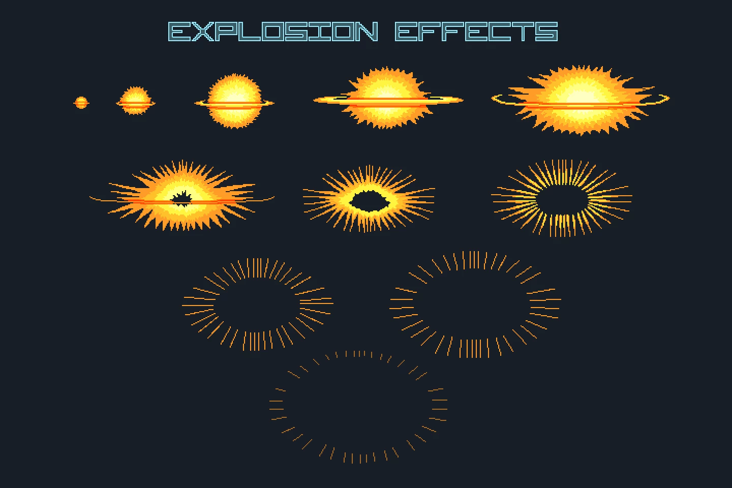 Pixel Art Spaceship 2D Game Sprites