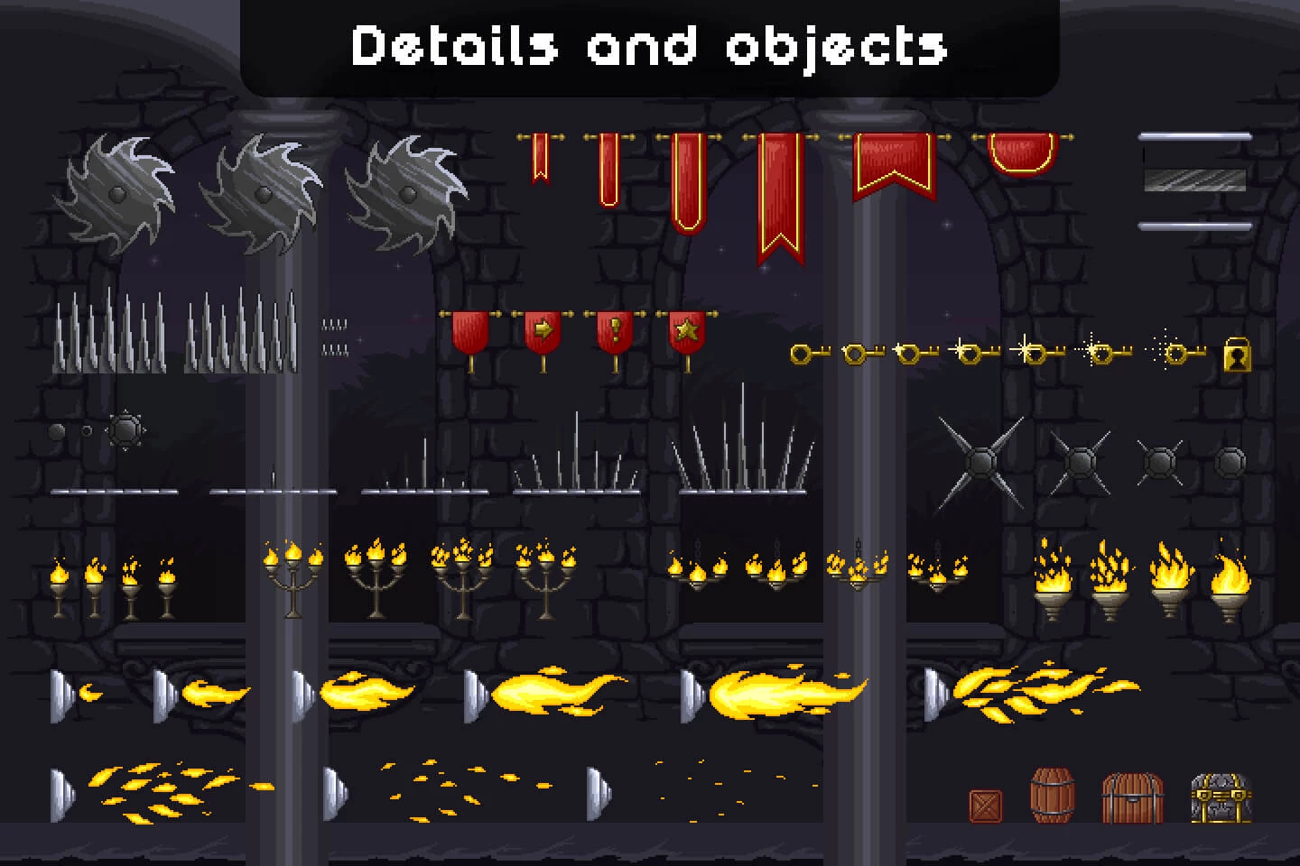 Castle Platformer Pixel Art Tileset