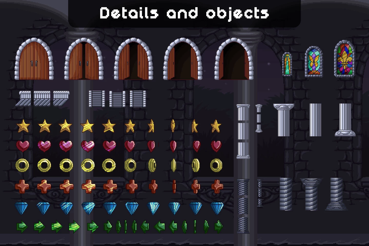 Castle Platformer Pixel Art Tileset