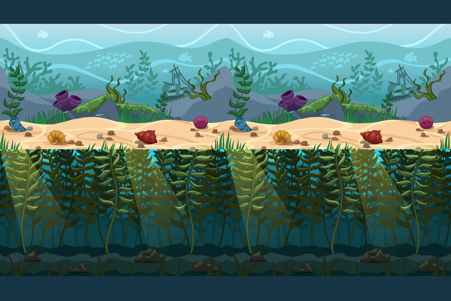 Underwater World 2D Game Backgrounds