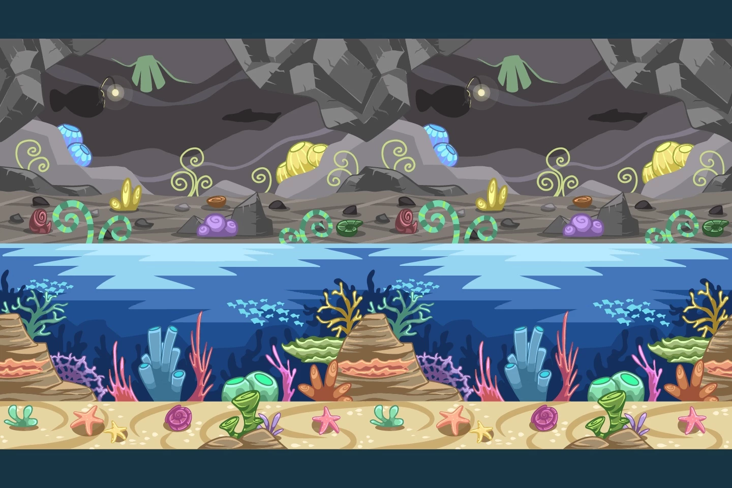 Underwater World 2D Game Backgrounds