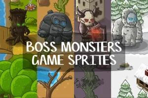 Boss Monster游戏精灵：塔防主题的强力对手动画素材