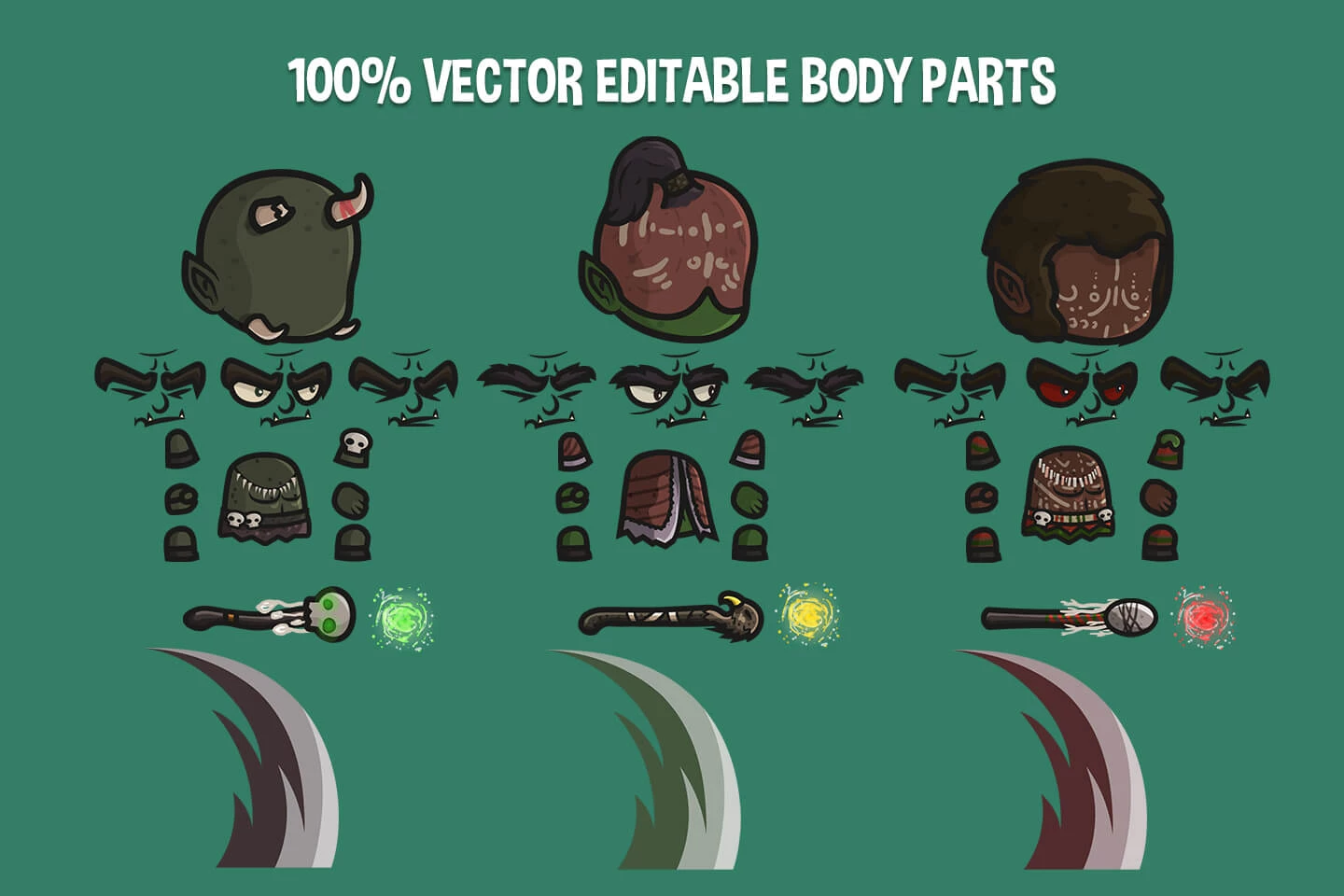 Orc Shaman Chibi 2D Sprites
