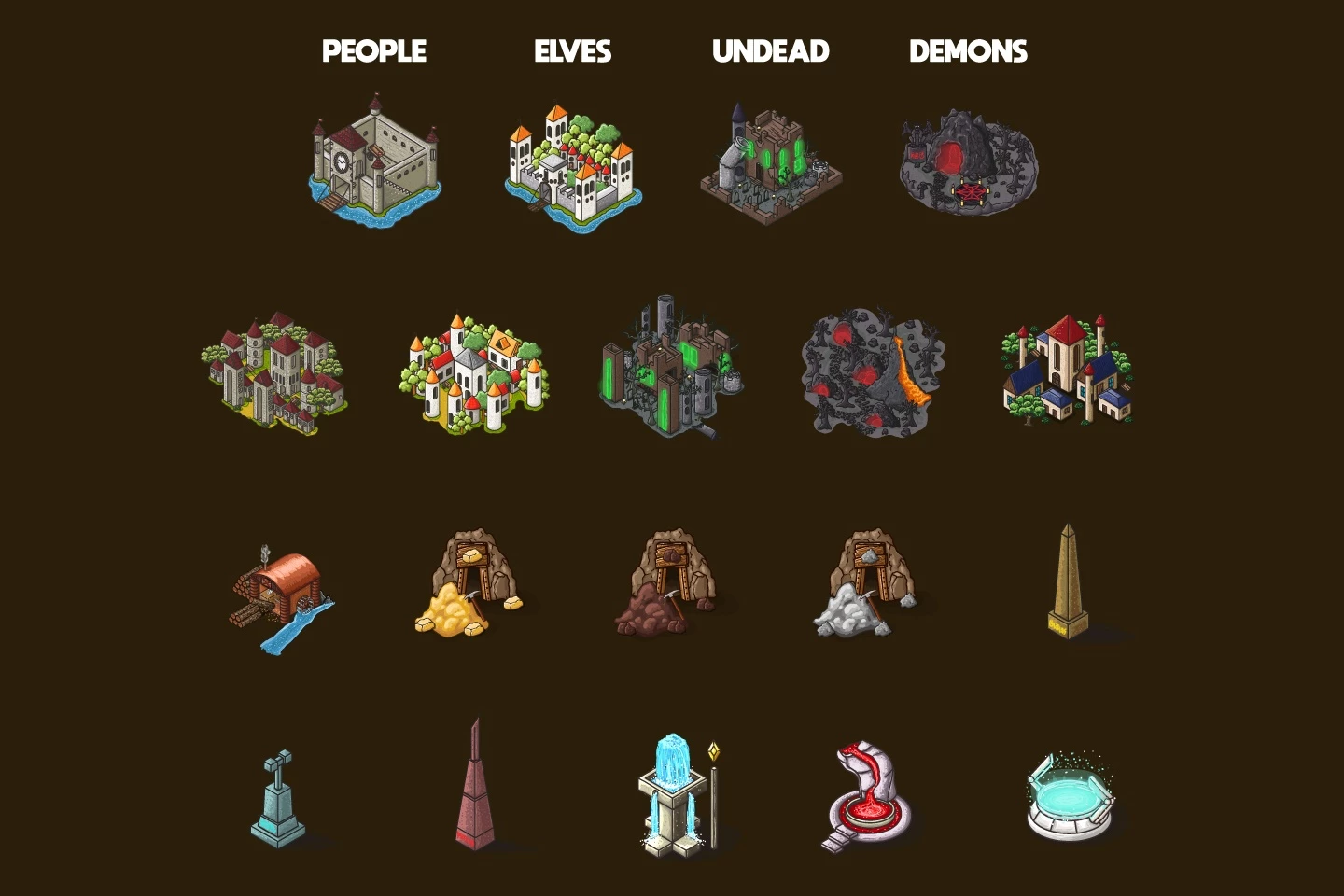 Buildings for 2D Fantasy Strategy