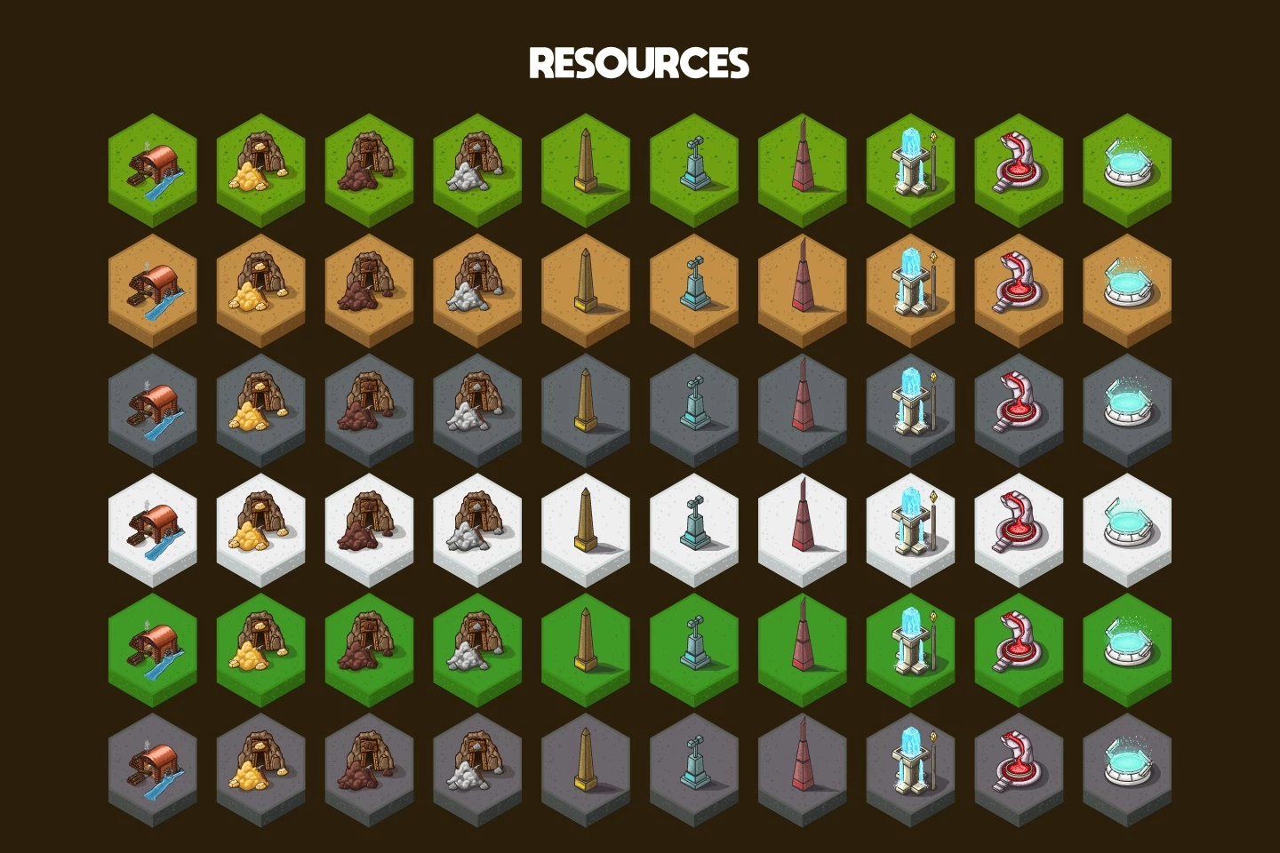 Buildings for 2D Fantasy Strategy