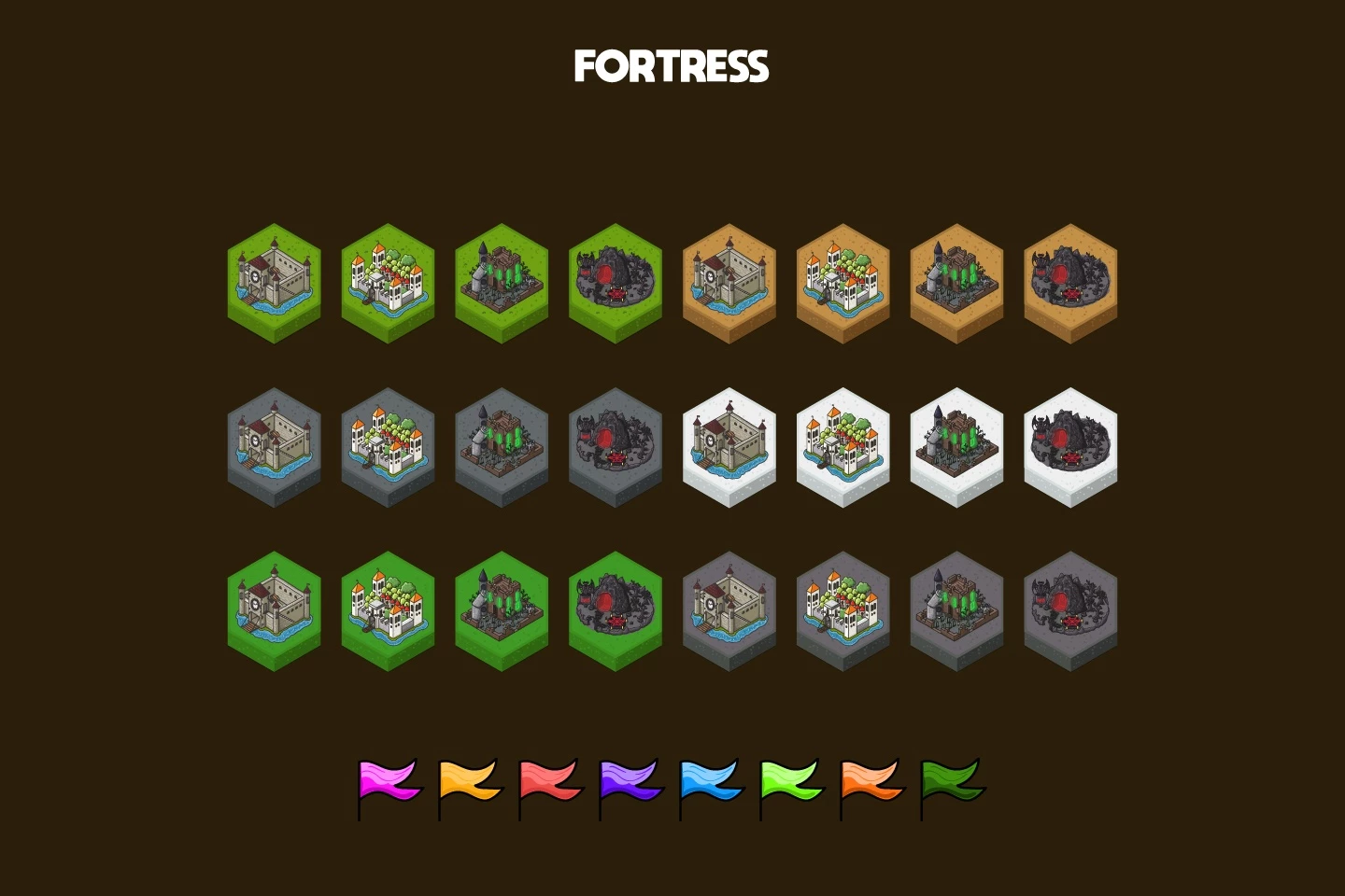 Buildings for 2D Fantasy Strategy