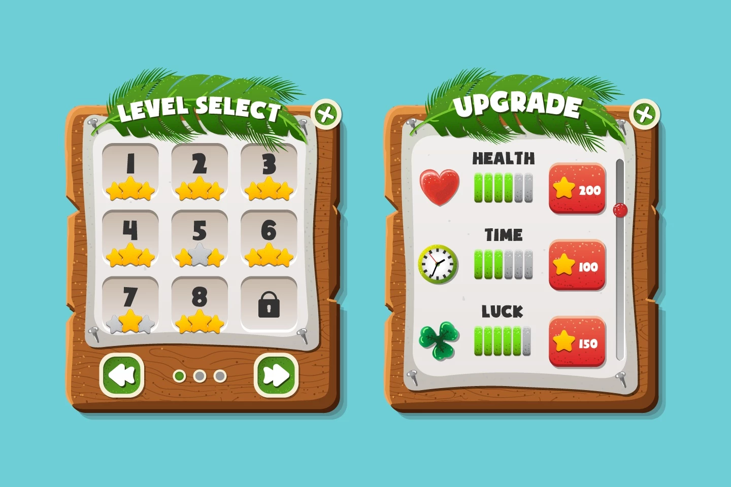 Jungle Cartoon 2D Game UI