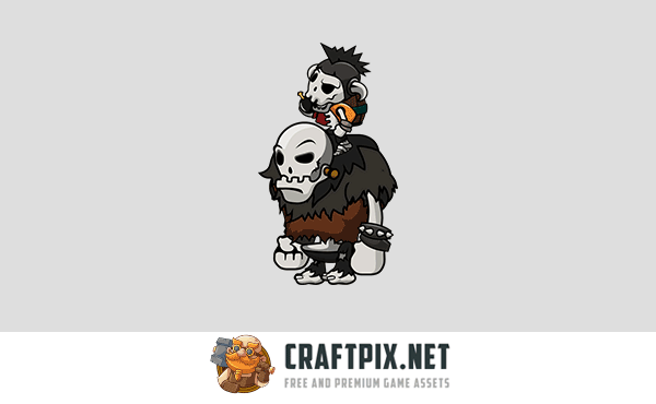 6 Skull Game Character Sprites Pack