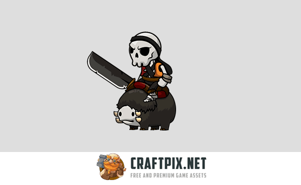 6 Skull Game Character Sprites Pack