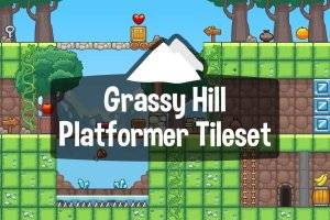 Grassy Hill平台游戏素材：矢量图形与多种格式支持
