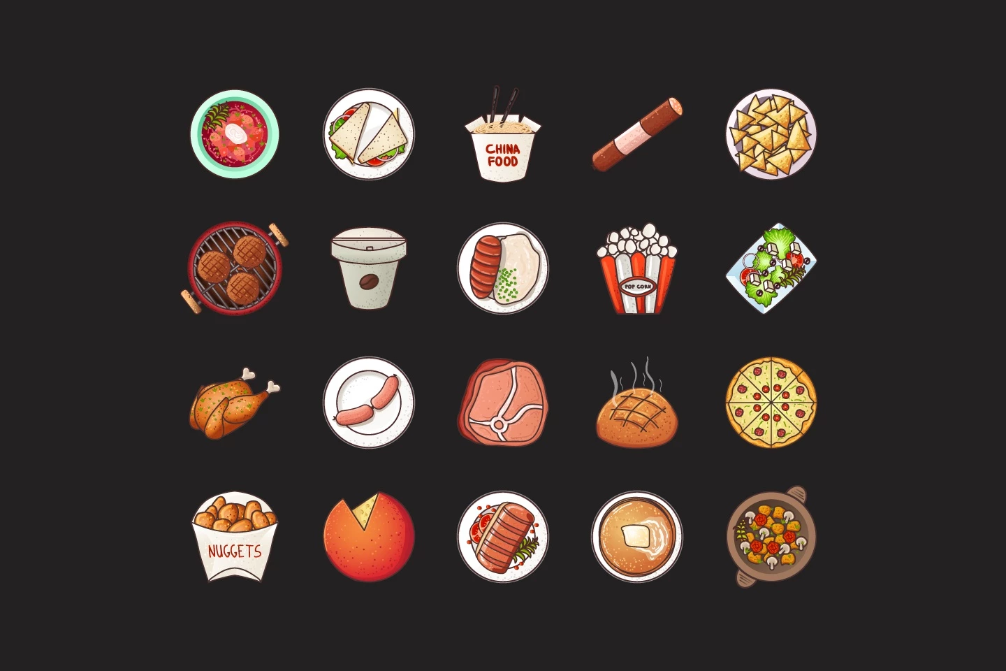 Food 2D Game Items