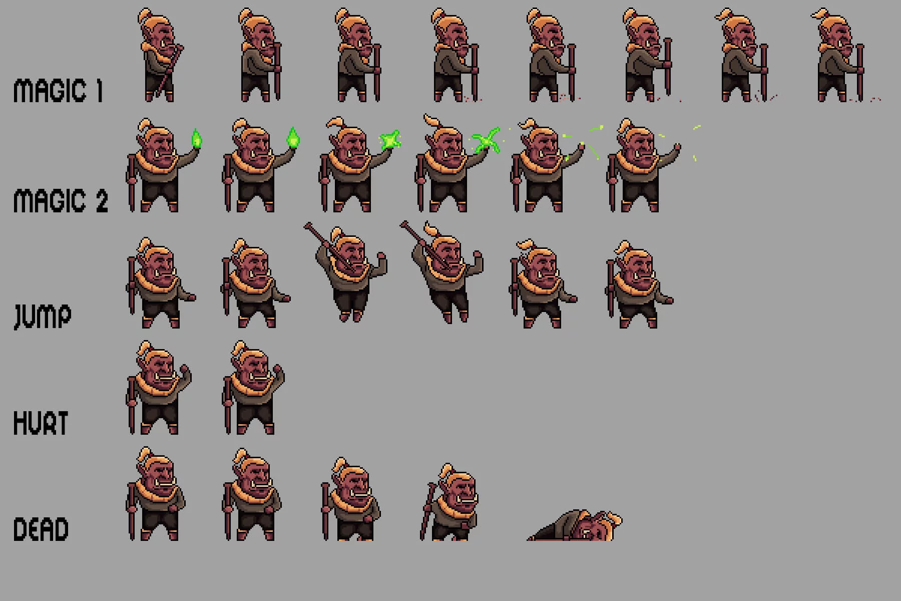 Orc Sprite Sheets Pixel Art