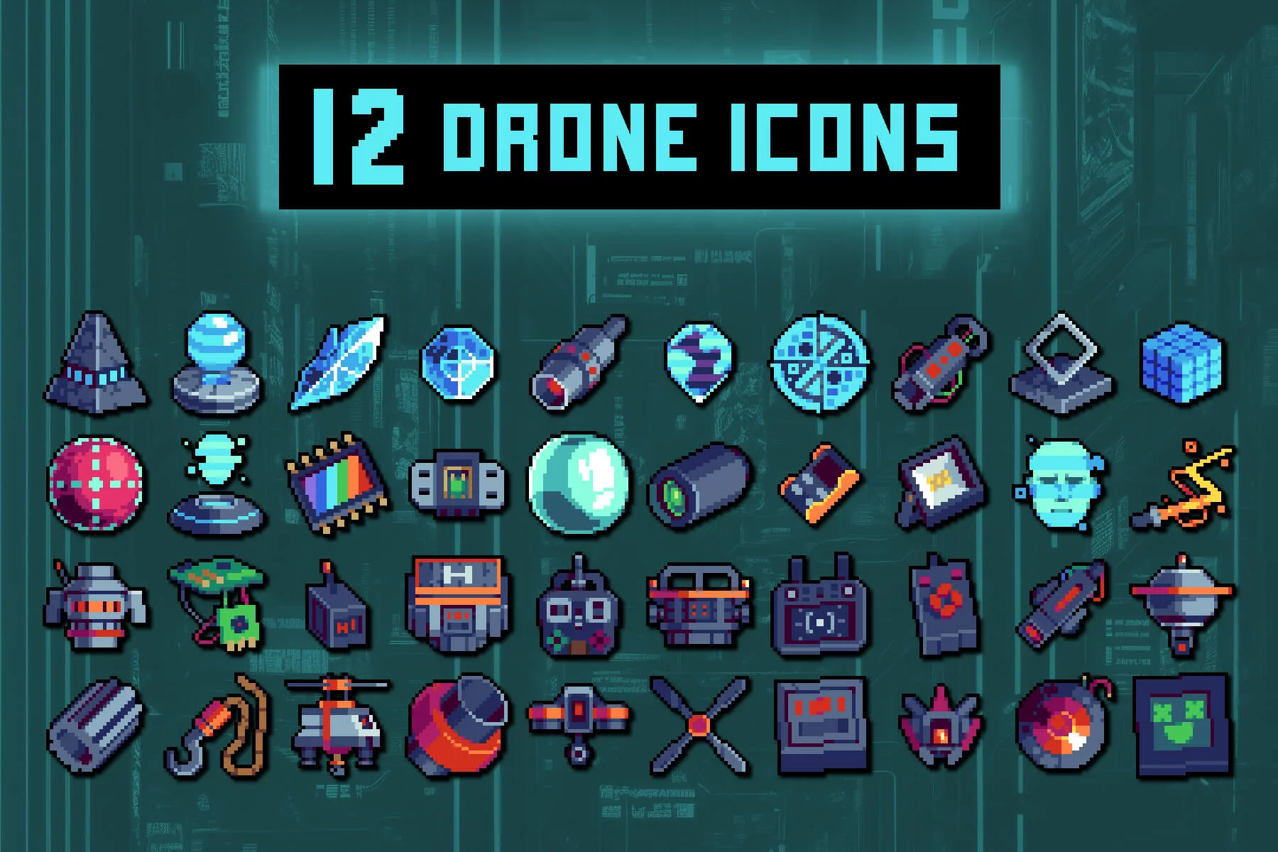 Drone 32×32 Pixel Art Icons