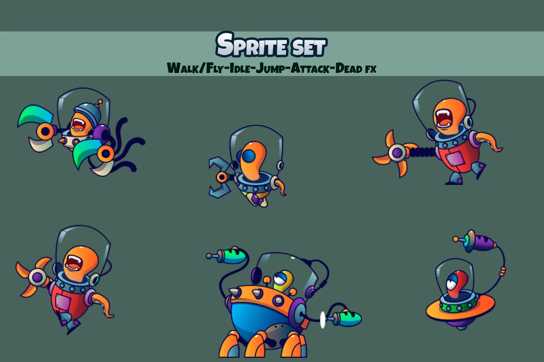 Alien V5 Enemy Sprite Set