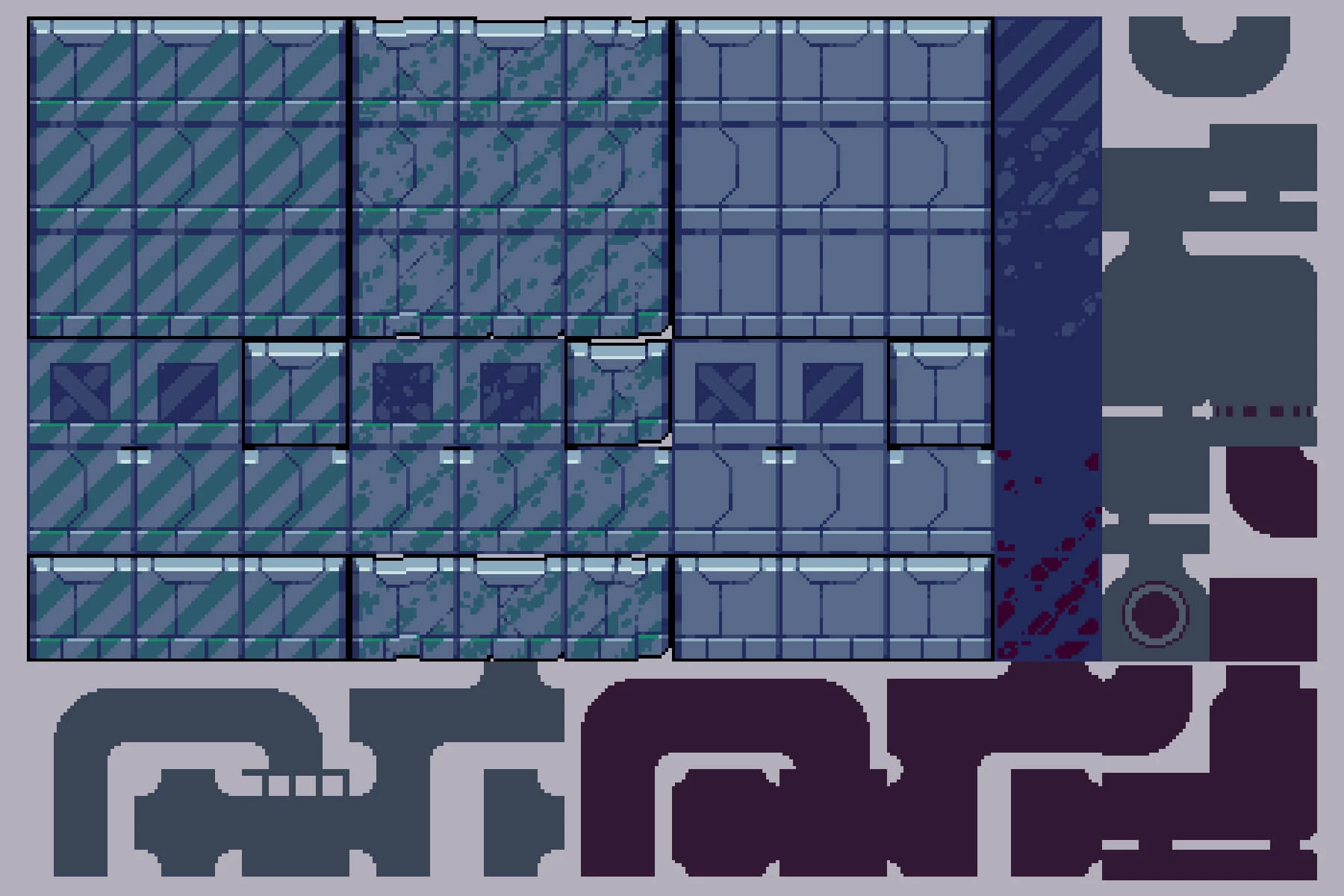 Lab Game Tileset Pixel Art