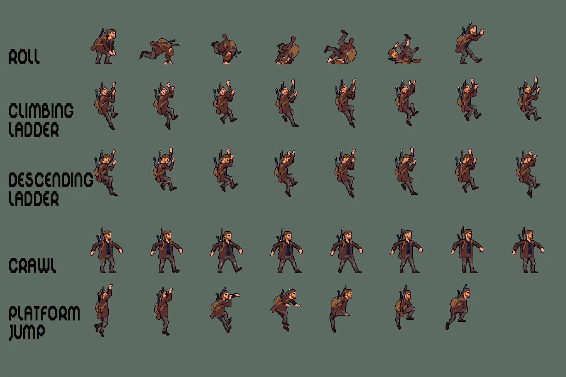 Survival Pixel Character Animated Sprite Sheet Pack 2
