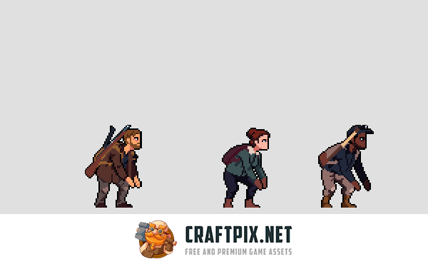 Survival Pixel Character Animated Sprite Sheet Pack 2